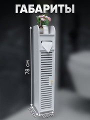 Шкафчик для туалета и ванной ,белый ПВХ-пластик - Фото 2