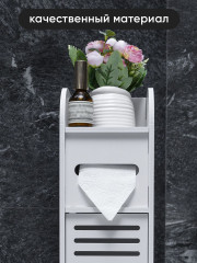 Шкафчик для туалета и ванной ,белый ПВХ-пластик - Фото 4