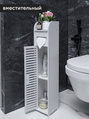 Шкафчик для туалета и ванной ,белый ПВХ-пластик - Фото 5