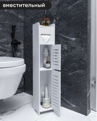 Шкафчик для туалета и ванной белый ПВХ-пластик - Фото 2