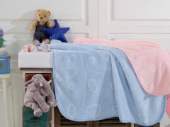 Покрывало детское «Облачко» (арт. 1501001407, велсофт, размер 90х110), цвет голубой - Фото 2