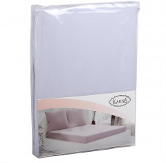 Простыня трикотажная на резинке (1,5-спальная, хлопок, 100x200+30 см), цвет серый - Фото 2