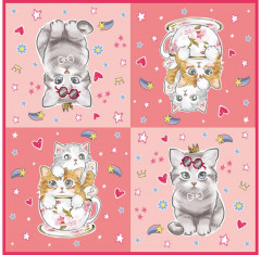 Салфетки бумажные «Котики на розовом» - Фото 1