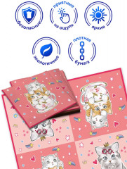 Салфетки бумажные «Котики на розовом» - Фото 3