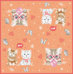 Салфетки бумажные «Котики на персиковом» - Фото 1