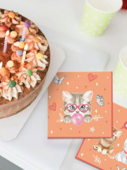 Салфетки бумажные «Котики на персиковом» - Фото 4