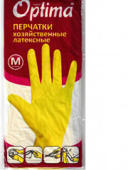 Перчатки хозяйственные латексные «Оптима» (размер XL) - Фото 1