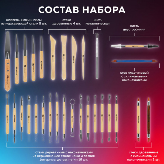 Набор инструментов для лепки и моделирования