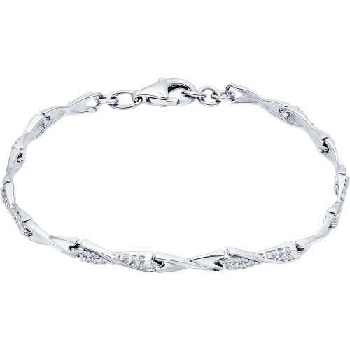 Браслет из серебра с фианитами