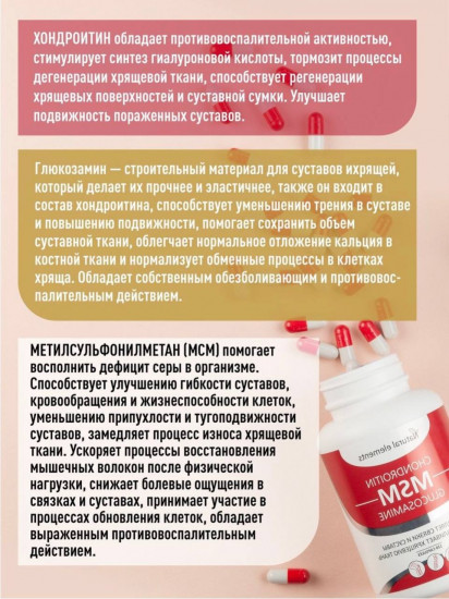 Капсулы «Хондроитин + Глюкозамин + МСМ»