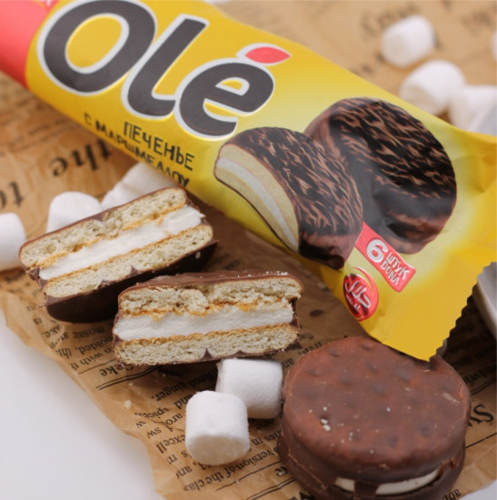 Печенье с маршмеллоу глазированное «Ole»