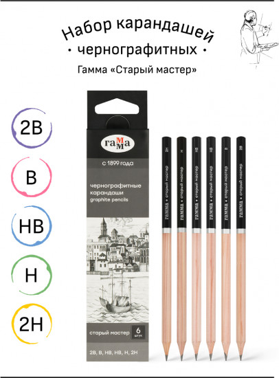 Набор карандашей чернографитных