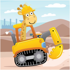 Пазл «Жираф-строитель» - Фото 1