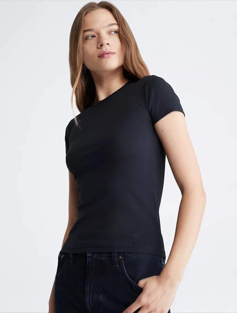 Футболка женская «Cotton Contour Rib» | Calvin Klein | Фото 3