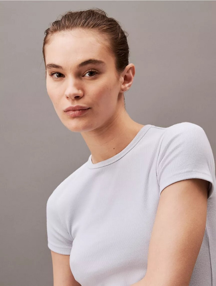 Футболка женская «Cotton Contour Rib» | Calvin Klein | Фото 4