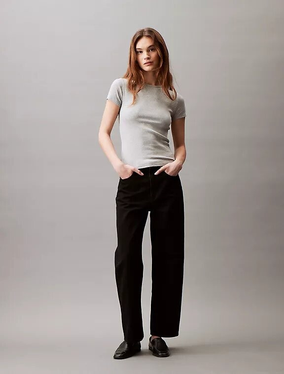 Футболка женская «Cotton Contour Rib» | Calvin Klein | Фото 2