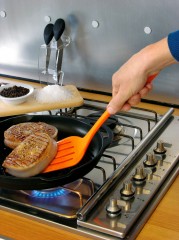 Лопатка силиконовая, оранжевая - Фото 1