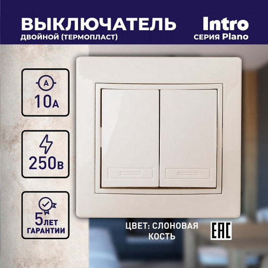 Выключатель двухклавишный