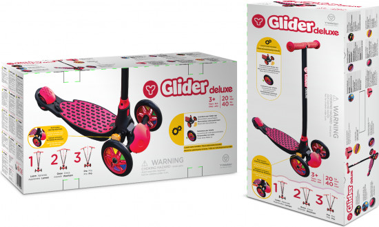 Самокат «Glider Deluxe», черно-красный