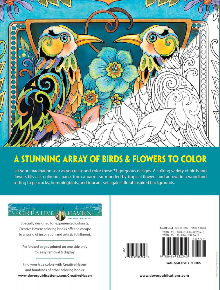 Creative Haven Birds and Blossoms Coloring Book | Фото 1