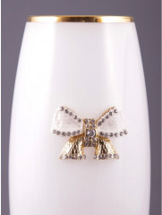 Ваза для цветов с золотой каймой (высота 26 см) - Фото 1