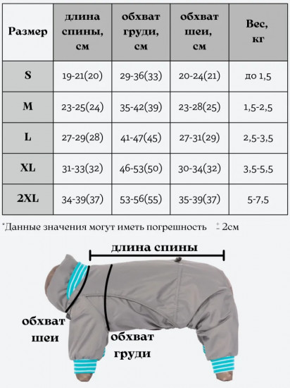 Комбинезон для собак «Серый дым»