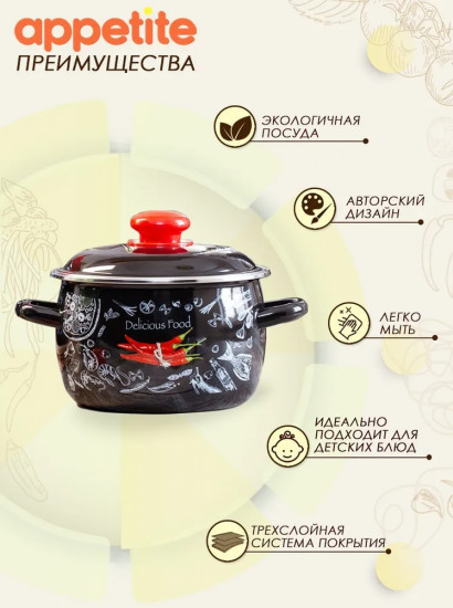 Набор кастрюль с крышками «Chilli»