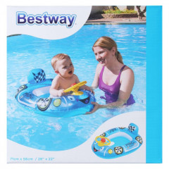 Лодочка надувная с отверстиями для ног «Автомобиль» (71 см), в ассортименте - Фото 1