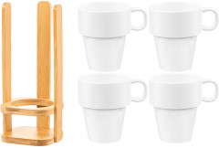 Набор кружек на деревянной подставке «Айсберг волны» - Фото 3