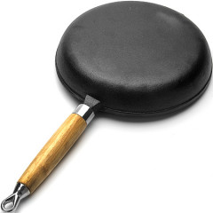 Сковорода чугунная со съемной деревянной ручкой - Фото 1