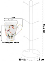 Набор кружек на подставке «Певчие птички» - Фото 1