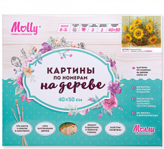 Набор для раскрашивания по номерам на дереве «Солнечный букет» (40х50 см) - Фото 1