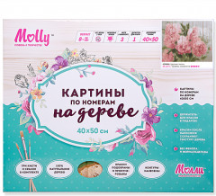 Набор для раскрашивания по номерам на дереве «Царские пионы» (40х50 см) - Фото 1