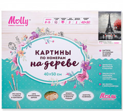 Набор для раскрашивания по номерам на дереве «Вечер в Париже» (40х50 см) - Фото 1