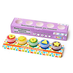 Пальчиковые краски со штампиками «Первые краски» (5 цветов) - Фото 1