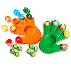 Пальчиковые краски со штампиками «Ладошка» (левая, 5 цветов) - Фото 1