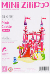 3D пазл из пенокартона «Розовый замок» - Фото 1
