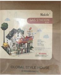 3D пазл деревянный «Американская АЗС» - Фото 1
