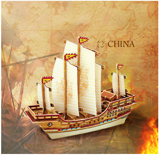 3D пазл деревянный «Китайский корабль»