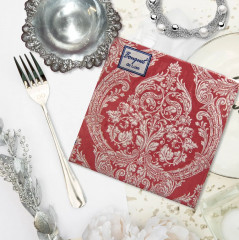 Салфетки бумажные «Серебро на бордовом» - Фото 1