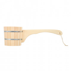 Ковш-черпак бондарный, с горизонтальной ручкой (1,5 л), липа - Фото 1