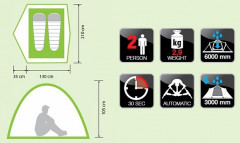 Палатка автоматическая 2-х местная «Zope 2 NF» - Изображение 1