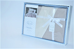 Комплект постельного белья Loft (1,5-спальный, сатин-премиум, 1 наволочка 50х70 и 1 наволочка 70х70, кофейный-бежевый) - Фото 2