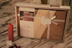 Комплект постельного белья Loft (евро, сатин-премиум, 2 наволочки 50х70 и 2 наволочки 70х70, коричневый-бежевый) - Фото 1