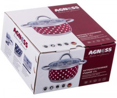 Кастрюля эмалированная со стеклянной крышкой - Фото 1