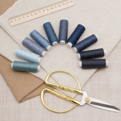 Набор ниток швейных №50/2, цвет градиент джинс - Фото 3