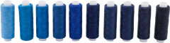 Набор ниток швейных №50/2, цвет синий микс - Фото 1
