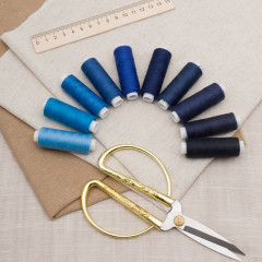 Набор ниток швейных №50/2, цвет синий микс - Фото 3