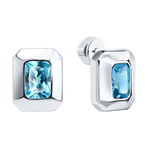 Серьги из серебра с фианитами