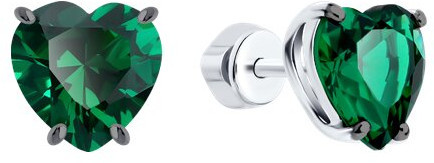 Серьги из серебра с фианитами